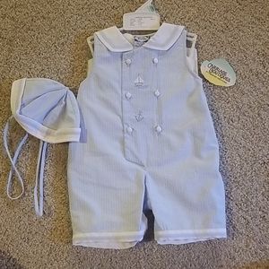 12 month One Piece Coverall with matching hat